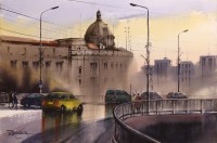 Sarfraz Musawir, KPT-KArachi, 15 x 22 Inch, Watercolor on Paper, Cityscape Painting, AC-SAR-092